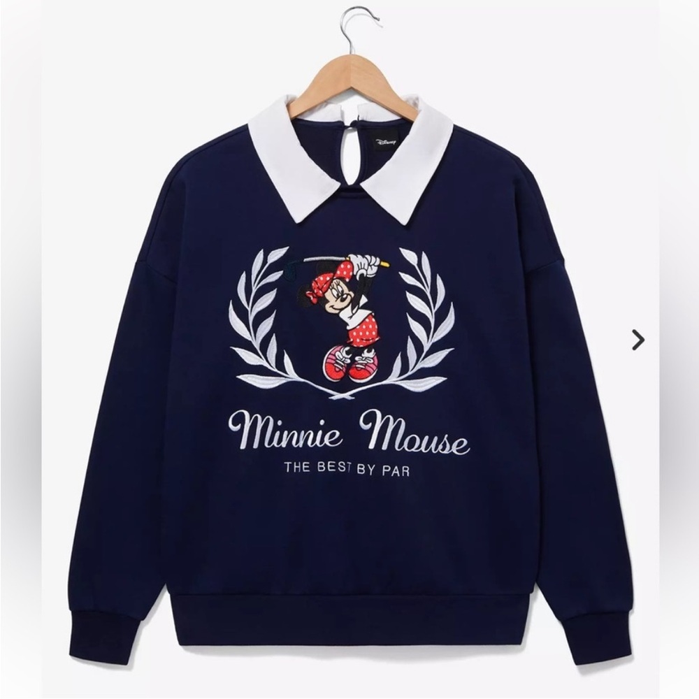 BOXLUNCH Disney Minnie Mouse‎ Golf Collared Women's Crewneck Sweatshirt XL